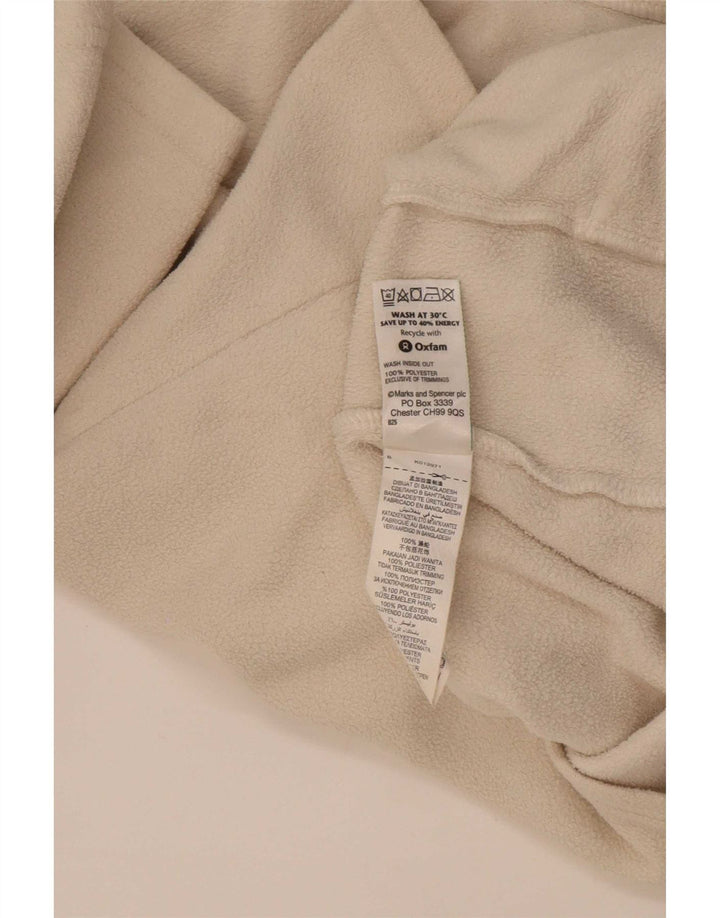 Marks & Spencer Womens Fleece Jacket UK 12 Medium Beige Polyester