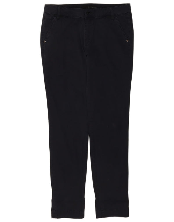 Calvin Klein Womens Slim Chino Trousers W29 L31 Navy Blue Cotton