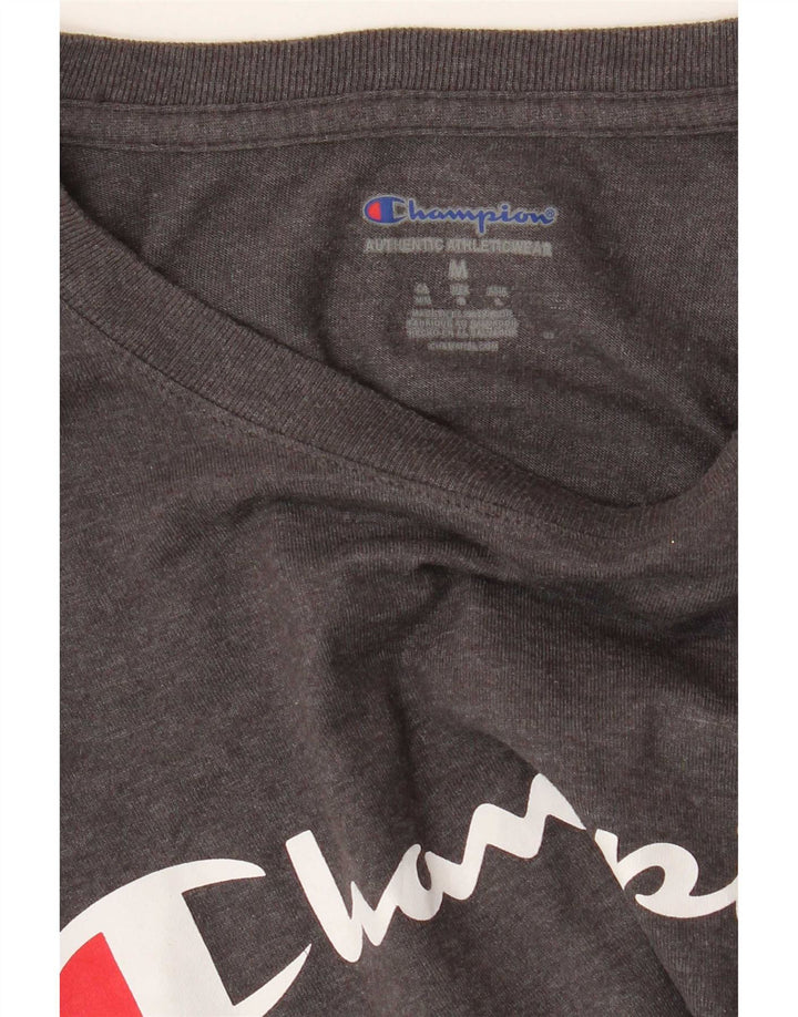 Champion Mens Graphic T-Shirt Top Medium Grey