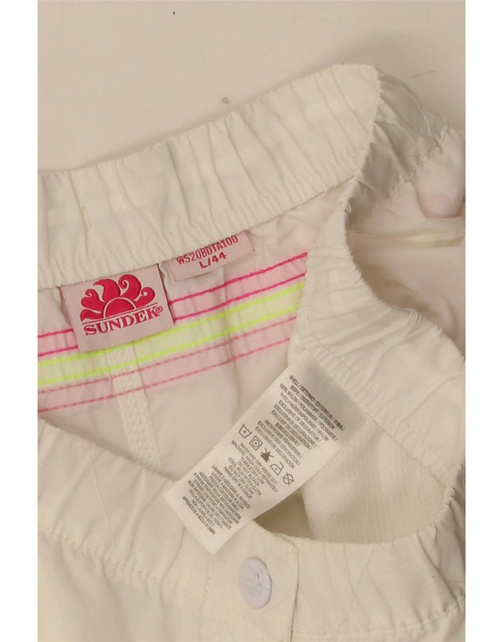 Sundek Womens Swimming Shorts UK 16 Large White Nylon