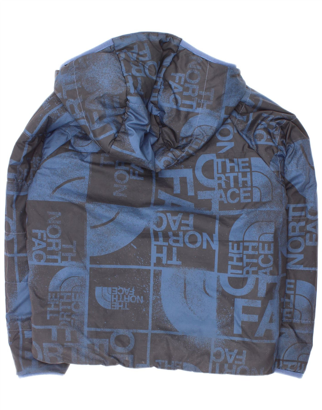 The North Face Boys Graphic Reversible Padded Jacket 7-8 Years Small Blue