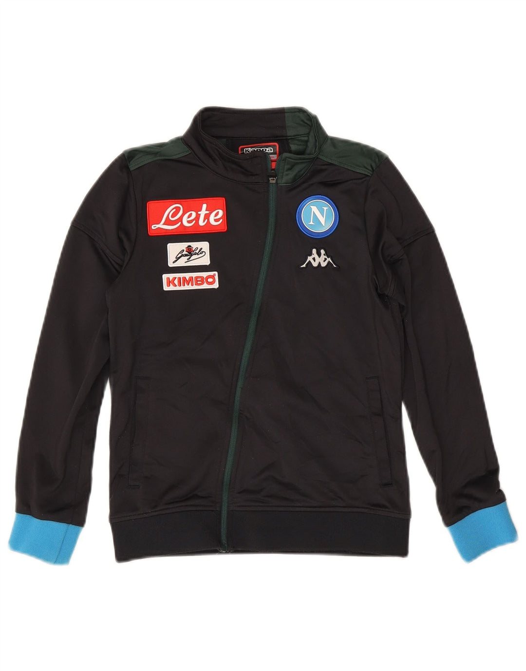 Kappa Boys Gara Graphic Tracksuit Top Jacket 9-10 Years Black Colourblock