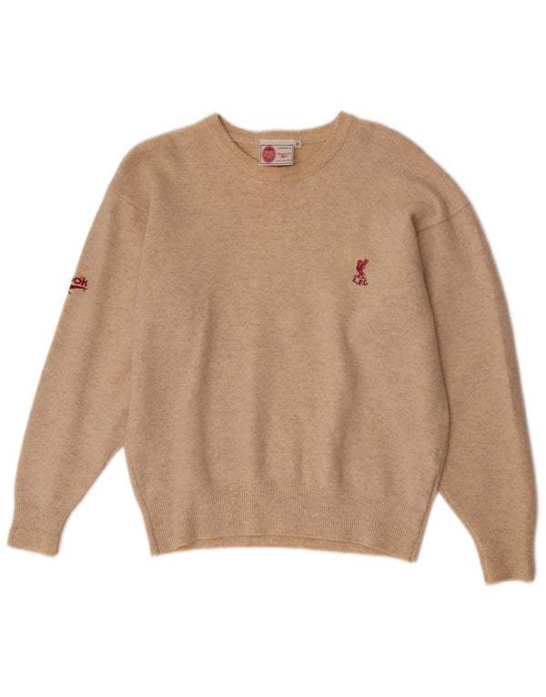 Reebok Mens Liverpool Regular Fit Boat Neck Jumper Sweater XL Beige