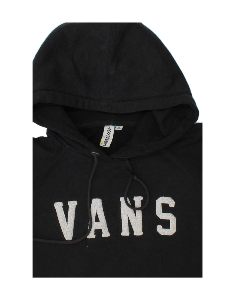 VANS Womens Graphic Hoodie Jumper UK 14 Medium Black Cotton | Vintage Vans | Thrift | Second-Hand Vans | Used Clothing | Messina Hembry 