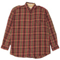 Orvis Mens Flannel Shirt Large Red Check Cotton