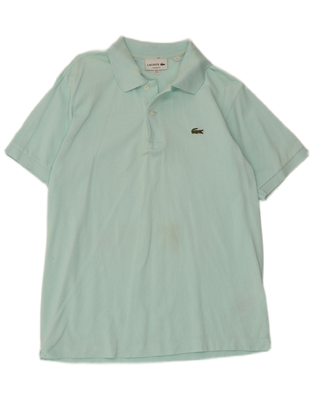 Lacoste Mens Classic Fit Polo Shirt Size 4 Medium Turquoise Cotton