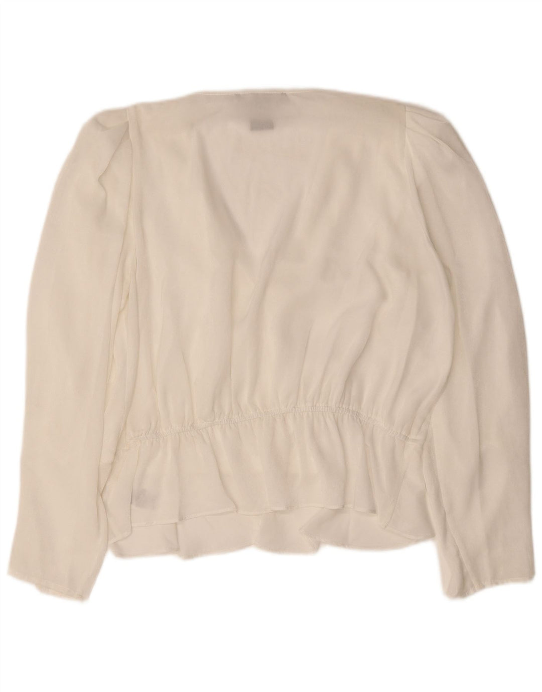 DKNY Womens See Through Long Sleeve Blouse Top UK 18 XL White