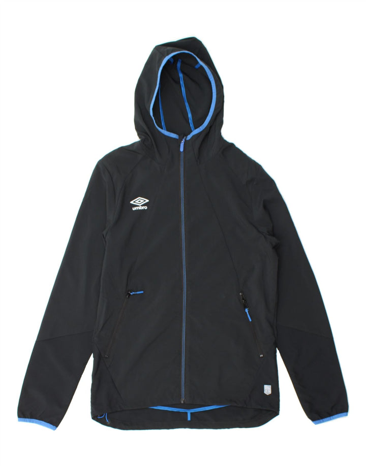 UMBRO Mens Hooded Tracksuit Top Jacket Small Black Polyester Vintage Umbro and Second-Hand Umbro from Messina Hembry 