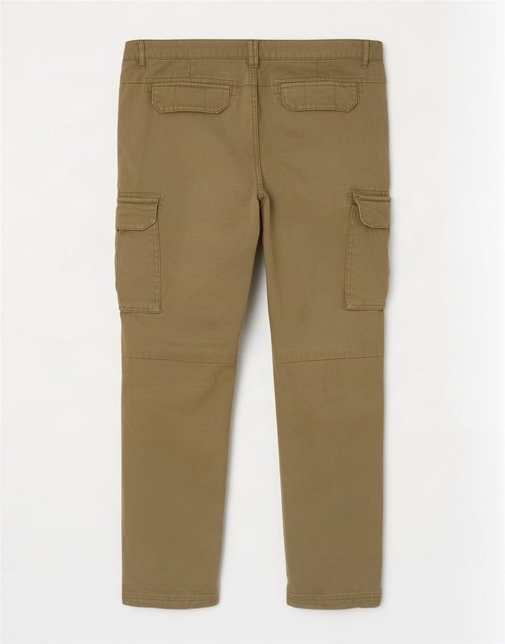 Bench Mens Slim Cargo Trousers W34 L30 Khaki Cotton
