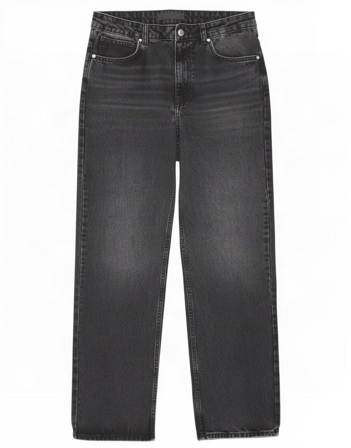 Zara Womens Straight Jeans EU 40 Medium W30 L31 Black Cotton