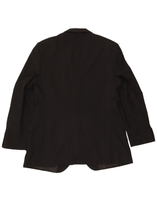 Marks & Spencer Mens 2 Button Blazer Jacket UK 44 XL Black Polyester