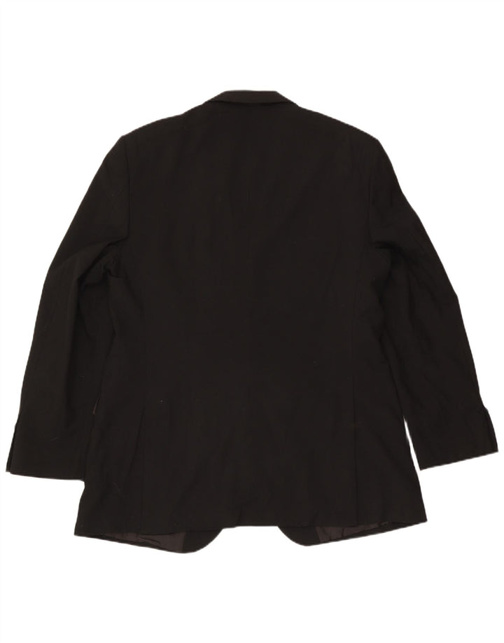 Marks & Spencer Mens 2 Button Blazer Jacket UK 44 XL Black Polyester