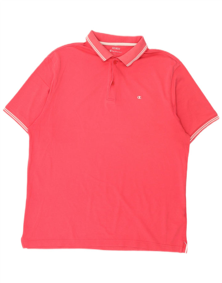 Champion Mens Polo Shirt XL Pink Cotton