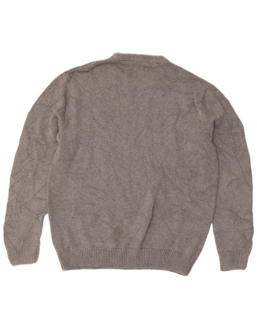 Chaps Mens Regular Fit Crew Neck Jumper Sweater Large Grey Cotton