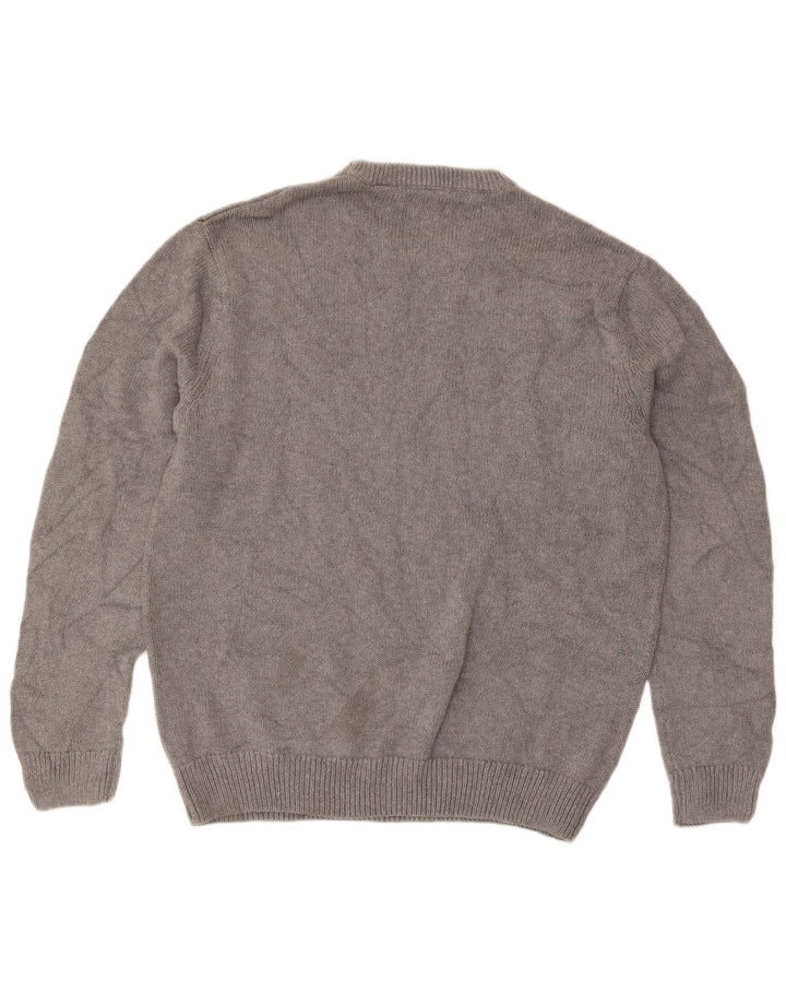 Chaps Mens Regular Fit Crew Neck Jumper Sweater Large Grey Cotton