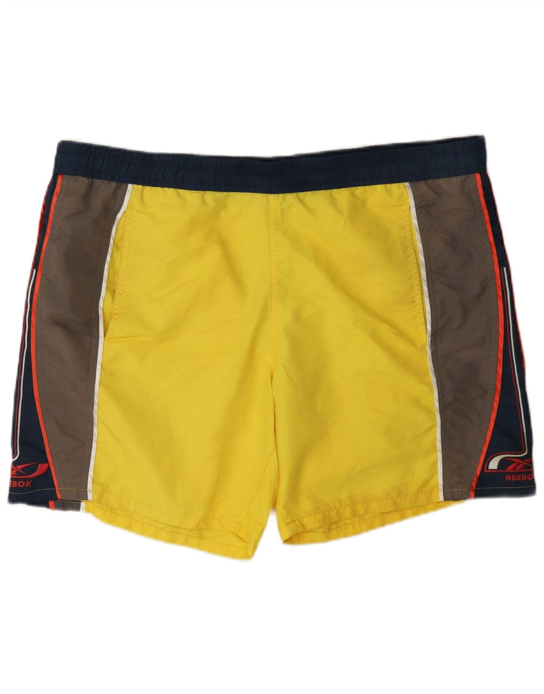 Reebok Mens Sport Shorts Large Yellow Colourblock