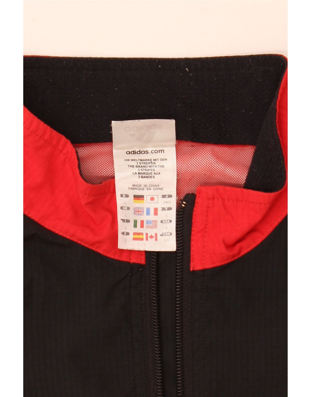 Adidas Mens Rain Jacket UK 40 Large Red Colourblock Polyester