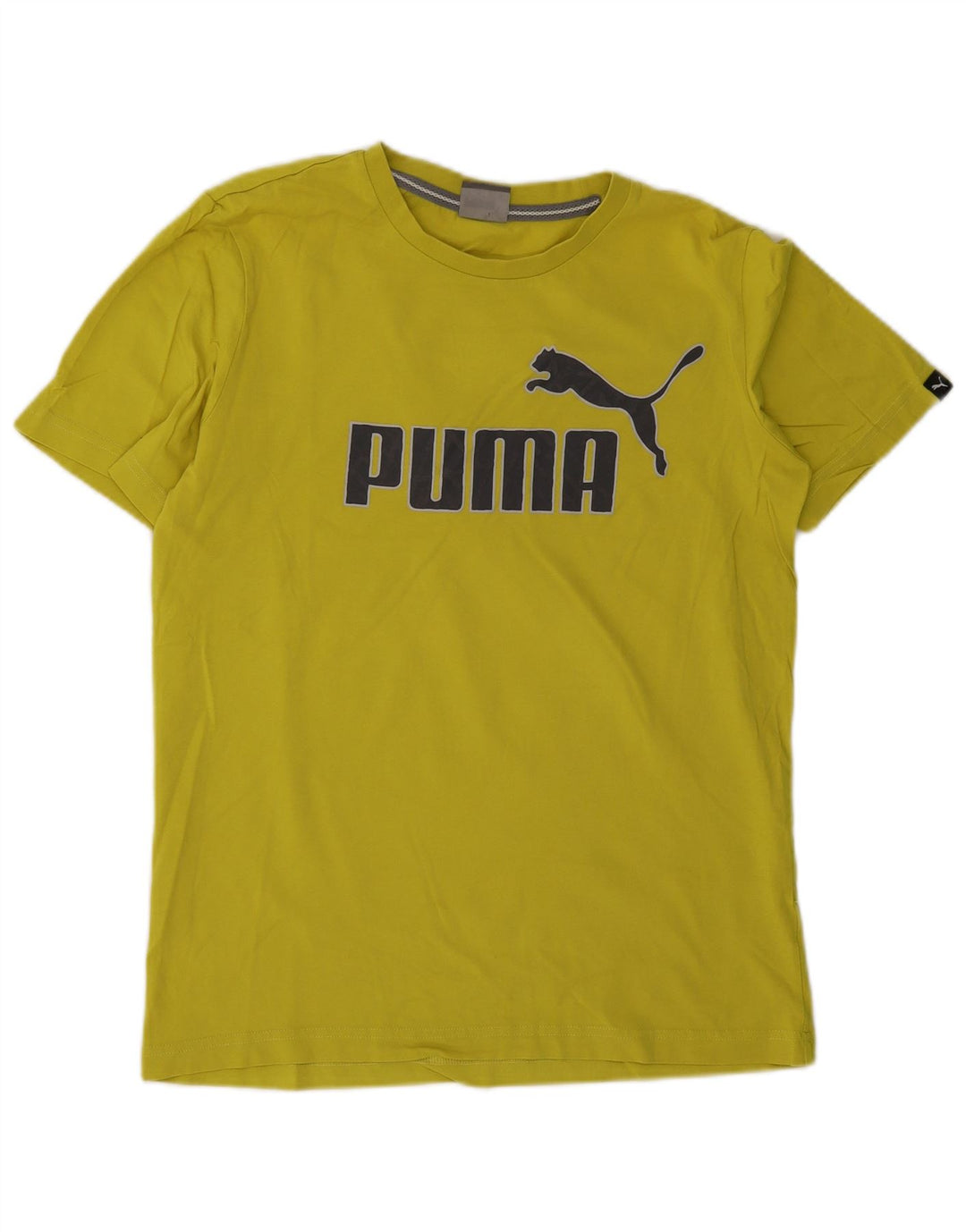 Puma Mens Graphic T-Shirt Top Small Yellow