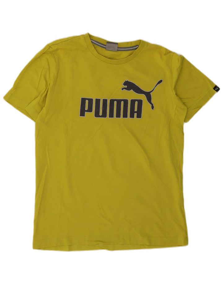 Puma Mens Graphic T-Shirt Top Small Yellow