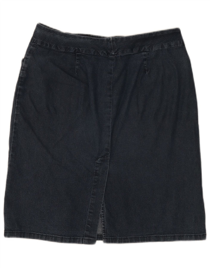 Benetton Womens Denim Skirt IT 44 Medium W28 Navy Blue Cotton