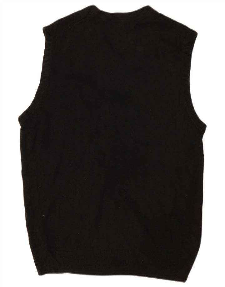 DOCKERS Mens Vest Tank Top Medium Black Acrylic