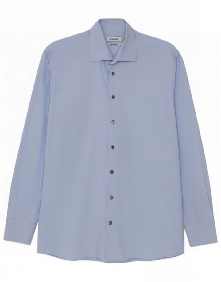 Calvin Klein Mens Shirt Size 39 Medium Blue Cotton
