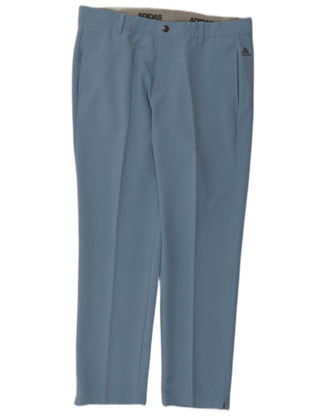 Adidas Mens Straight Casual Trousers W34 L30 Blue Polyester