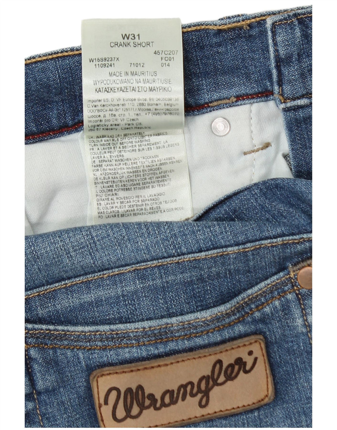 Wrangler Mens Crank Denim Shorts W31 Medium Blue Cotton