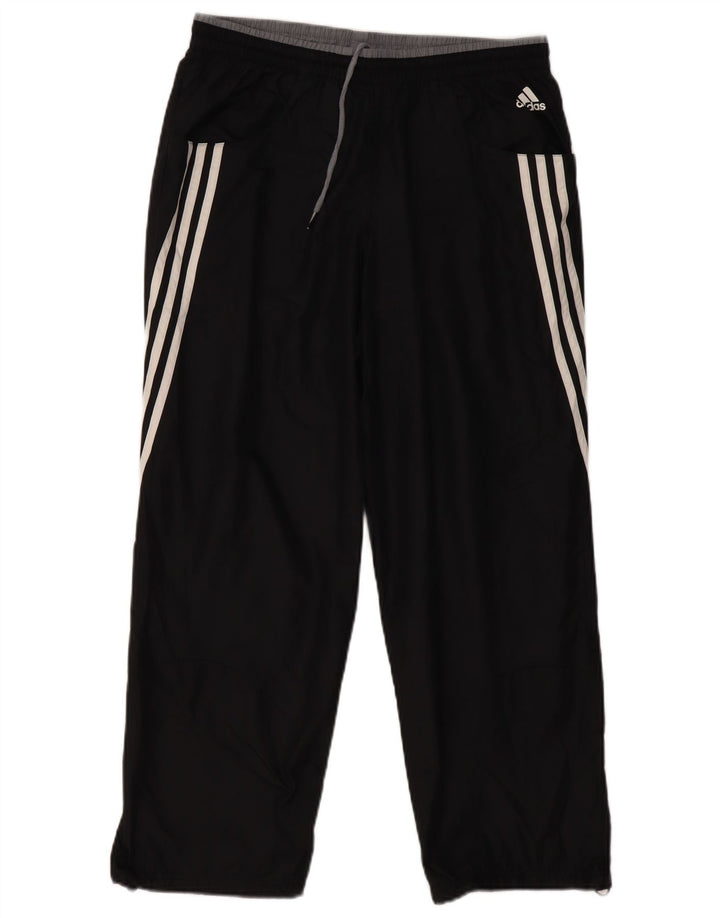 ADIDAS Mens Tracksuit Trousers Medium Black Polyester