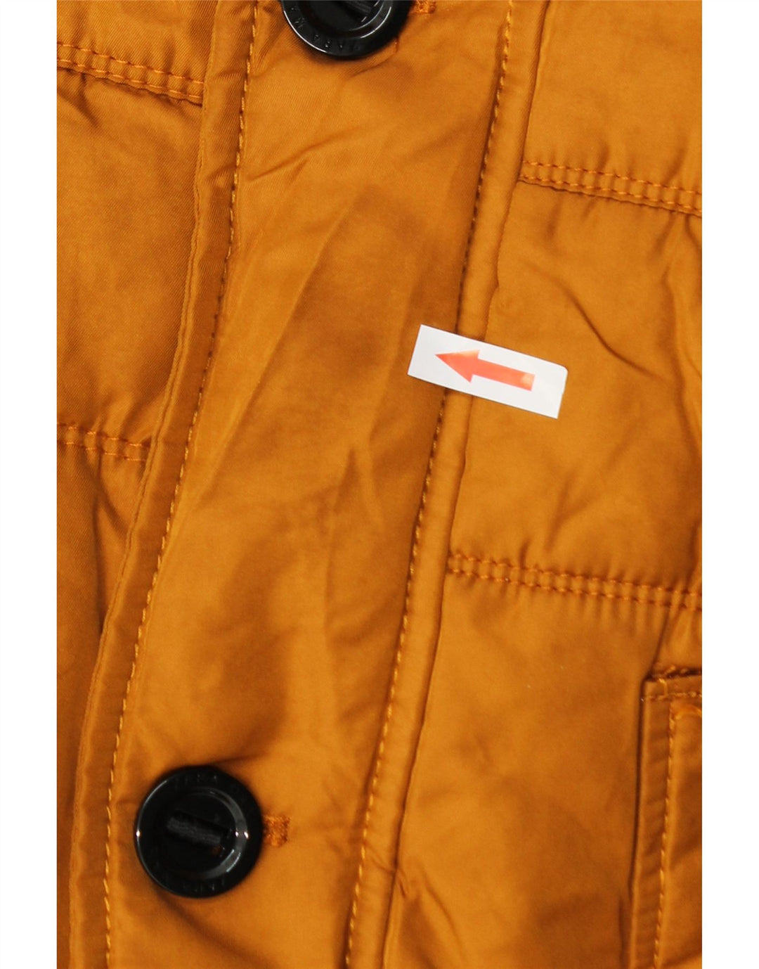 Zara Mens Military Padded Jacket UK 36 Small Orange Polyester