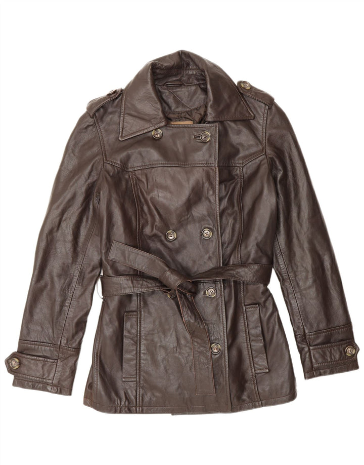 Conbipel Womens Military Double Breasted Jacket IT 42 Medium Brown