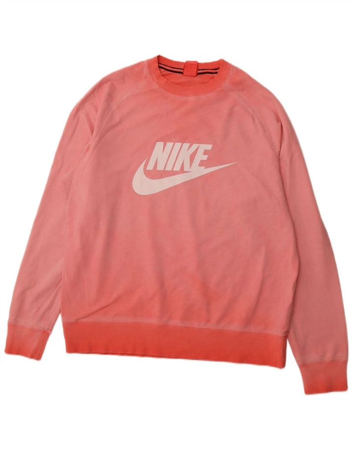 NIKE Mens Graphic Sweatshirt Jumper XL Pink Cotton