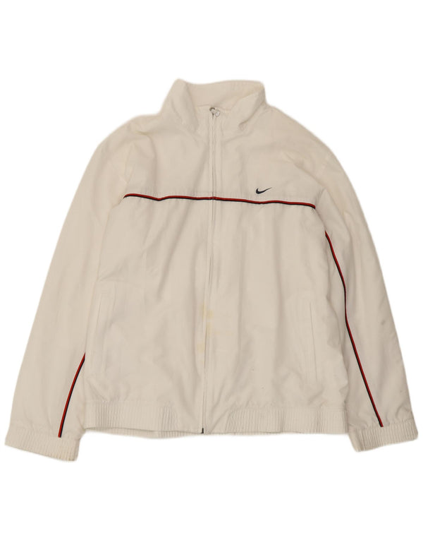 Nike Mens Tracksuit Top Jacket UK 41/43 Large White Polyester