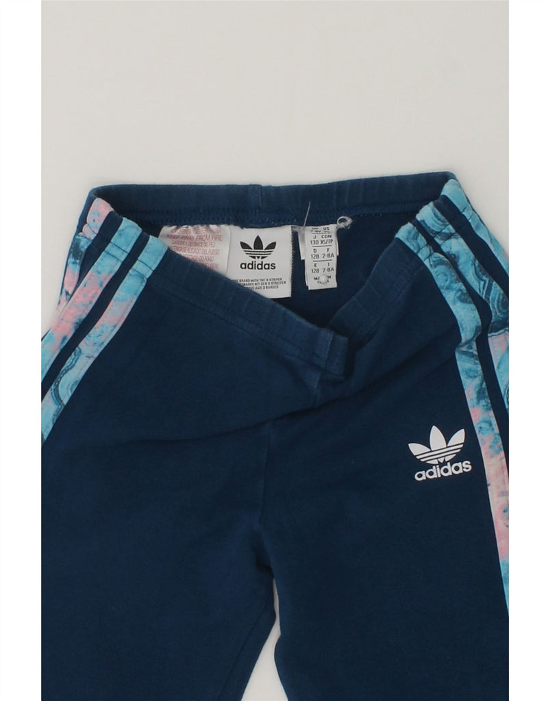 ADIDAS Girls Tracksuit Trousers 7-8 Years Blue | Vintage Adidas | Thrift | Second-Hand Adidas | Used Clothing | Messina Hembry 