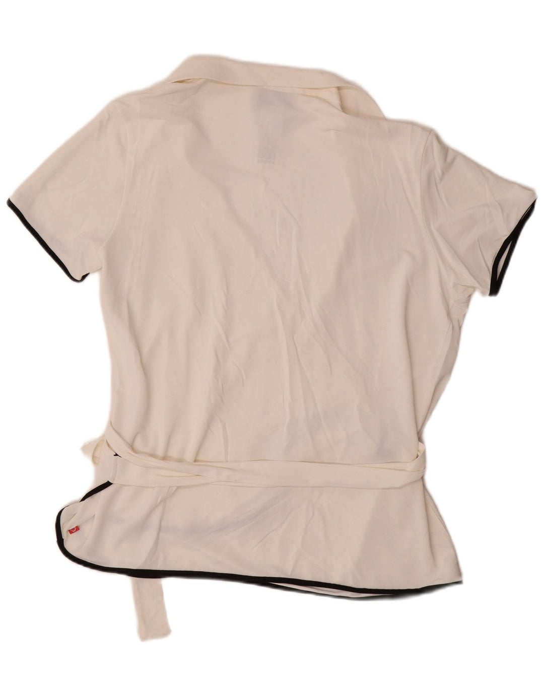 MARINA RINALDI Womens Wrap Short Sleeve Shirt Blouse UK 14 Medium White