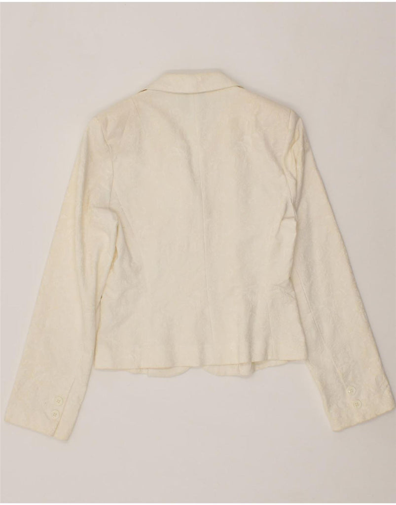 SANDRO FERRONE Womens Crop Blazer Jacket IT 42 Medium White Floral Vintage Sandro Ferrone and Second-Hand Sandro Ferrone from Messina Hembry 