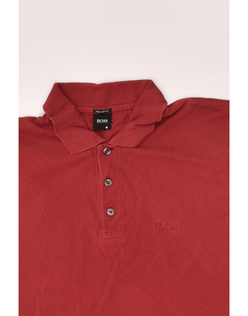 HUGO BOSS Mens Polo Shirt Large Red Cotton | Vintage Hugo Boss | Thrift | Second-Hand Hugo Boss | Used Clothing | Messina Hembry 