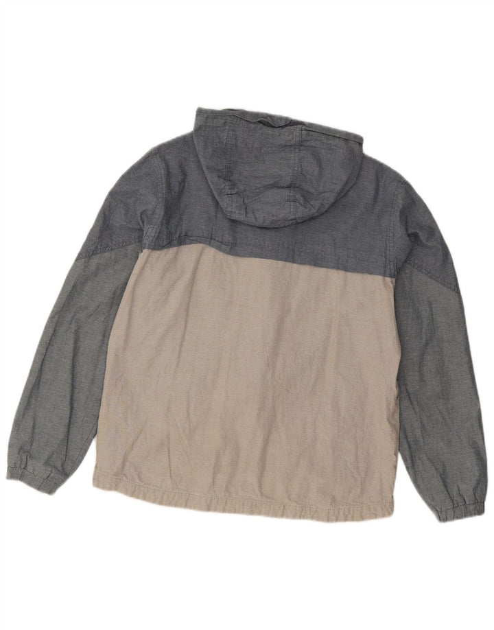 Marks & Spencer Boys Hooded Windbreaker Jacket 12-13 Years Grey Colourblock