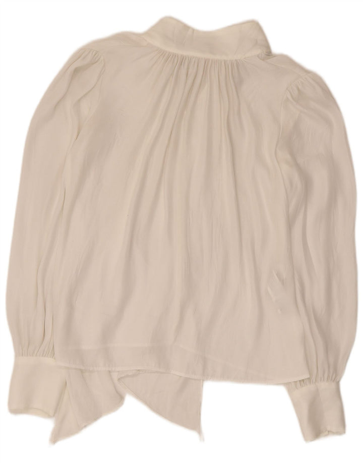 Zara Womens Long Sleeve Blouse Top UK 12 Medium White Polyester