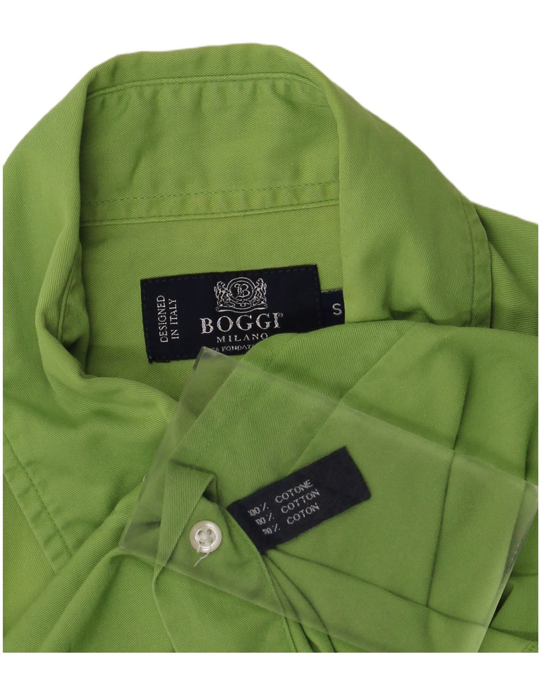 Boggi Mens Shirt Small Green Cotton
