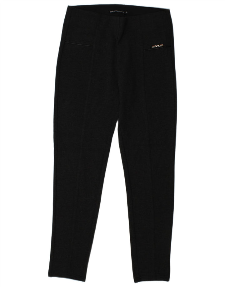 BRUGI Womens Slim Casual Trousers Large W32 L28 Black Viscose