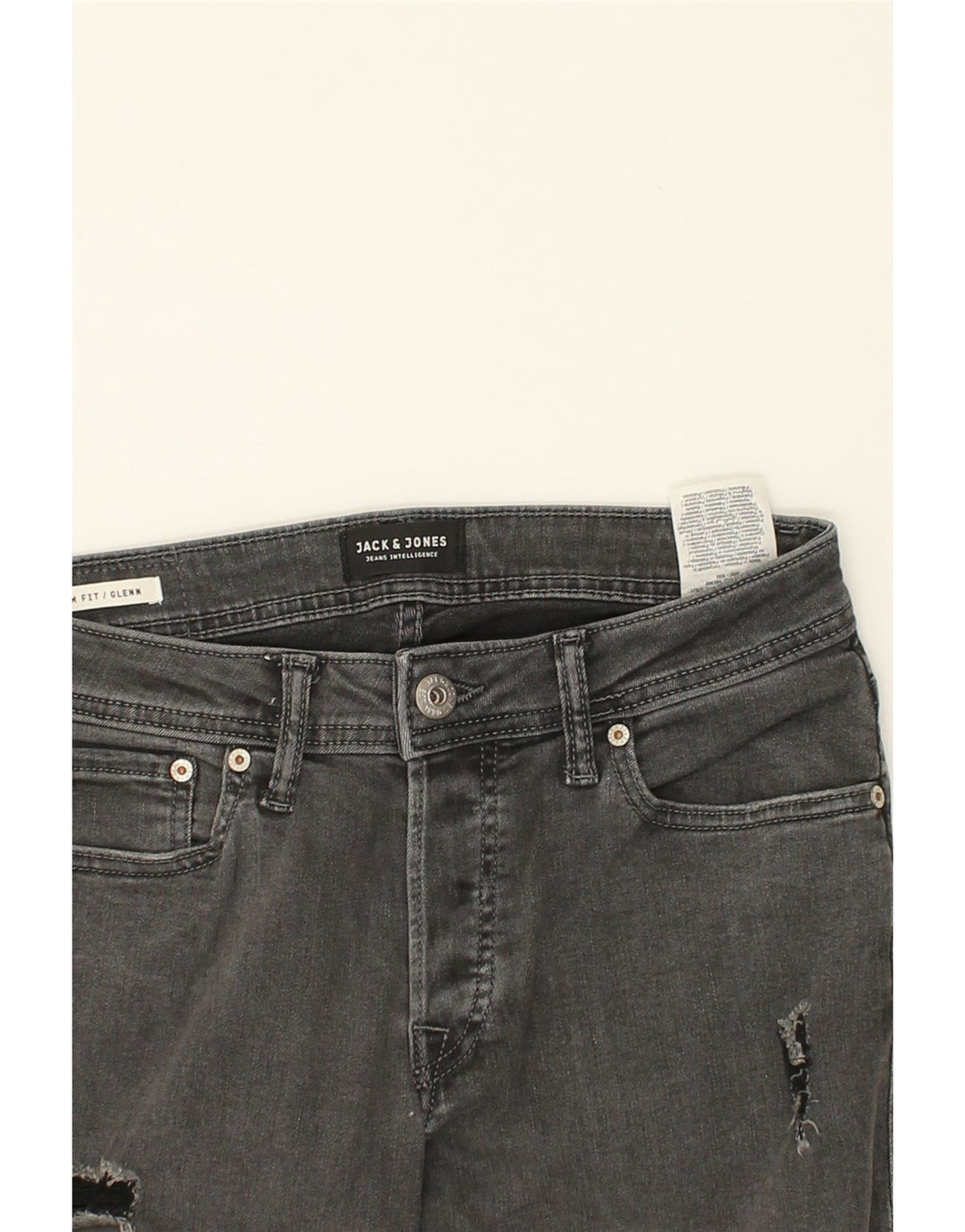 JACK & JONES Mens GLENN Distressed Slim Jeans W30 L34 Grey Cotton | Vintage Jack & Jones | Thrift | Second-Hand Jack & Jones | Used Clothing | Messina Hembry 
