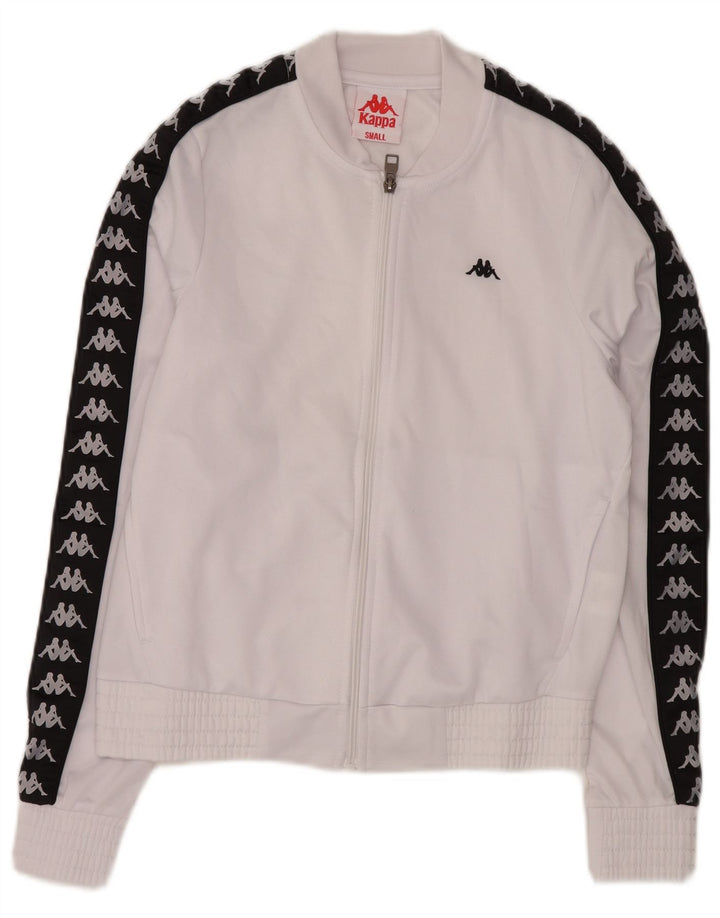 KAPPA Womens Graphic Tracksuit Top Jacket UK 10 Small White Colourblock