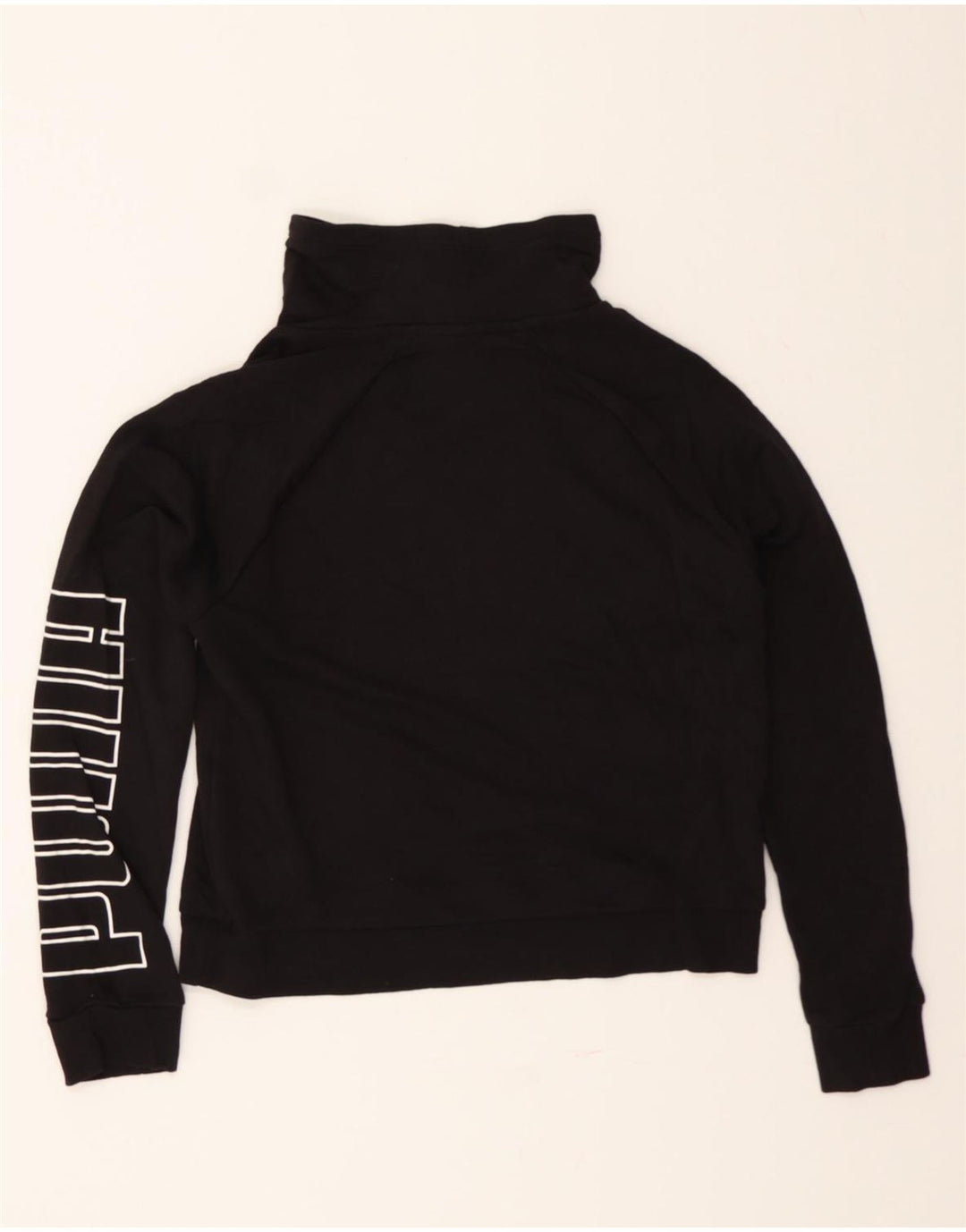 PUMA Womens Graphic Sweatshirt Jumper UK 10 Small Black Cotton Vintage Puma and Second-Hand Puma from Messina Hembry 