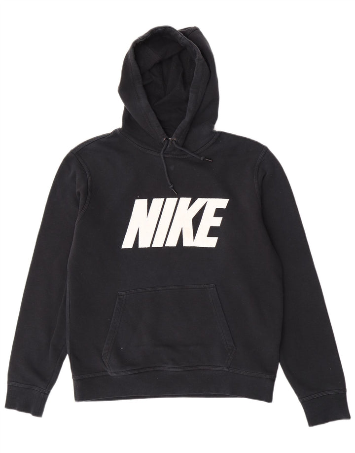 Nike Mens Graphic Hoodie Jumper Medium Black Cotton
