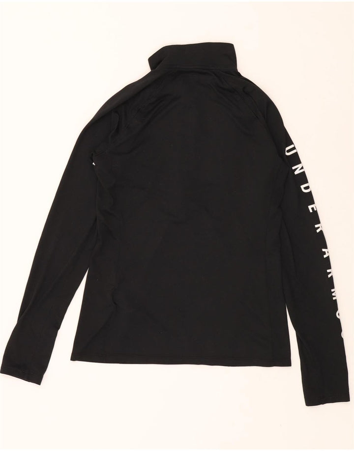 UNDER ARMOUR Womens Graphic Pullover Tracksuit Top UK 10 Small Black Vintage Under Armour and Second-Hand Under Armour from Messina Hembry 