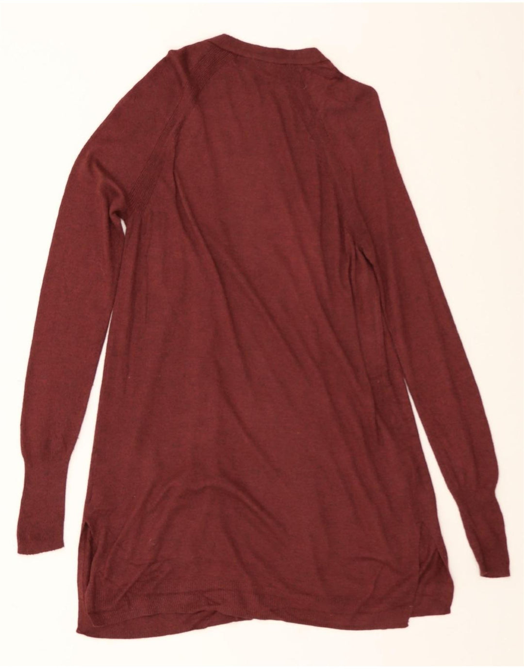 MOSSIMO Womens Open Cardigan Sweater UK 14 Medium Burgundy Nylon Vintage Mossimo and Second-Hand Mossimo from Messina Hembry 