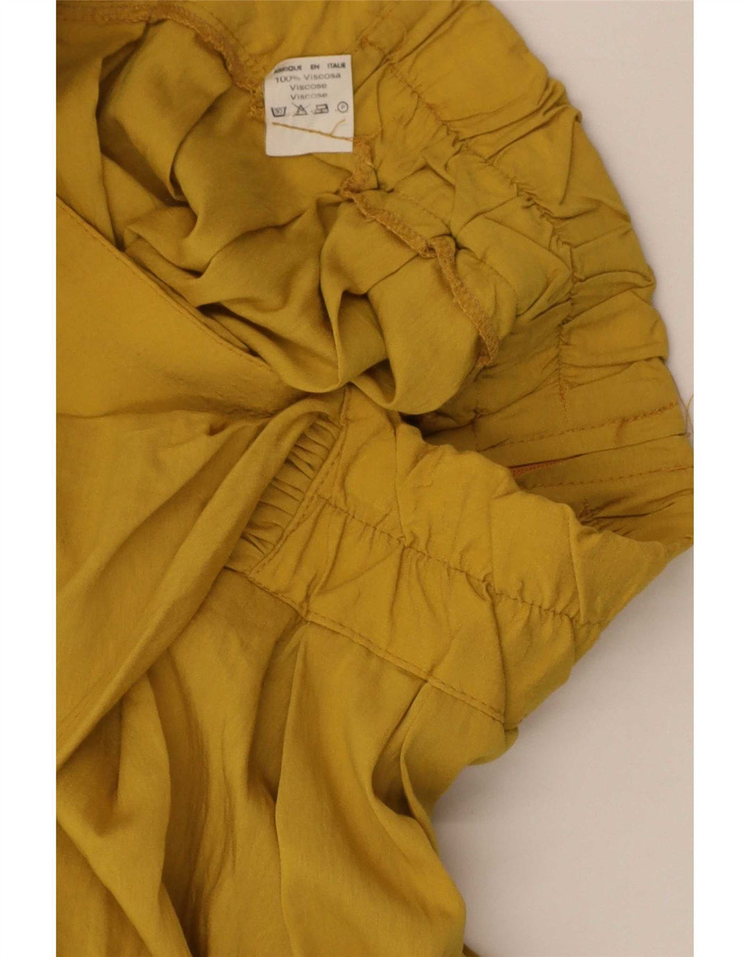 Vintage Womens Skort Mini Skirt W26 Small Yellow Viscose