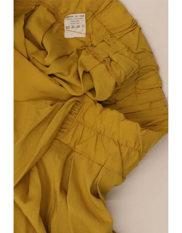 Vintage Womens Skort Mini Skirt W26 Small Yellow Viscose