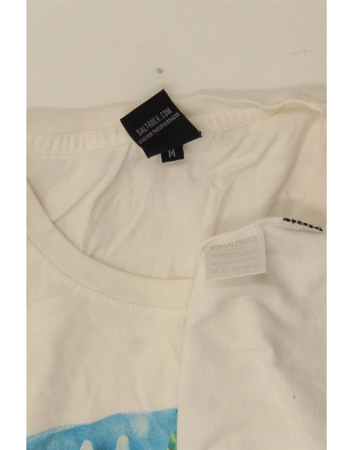 Saltrock Mens Graphic T-Shirt Top Medium White Cotton